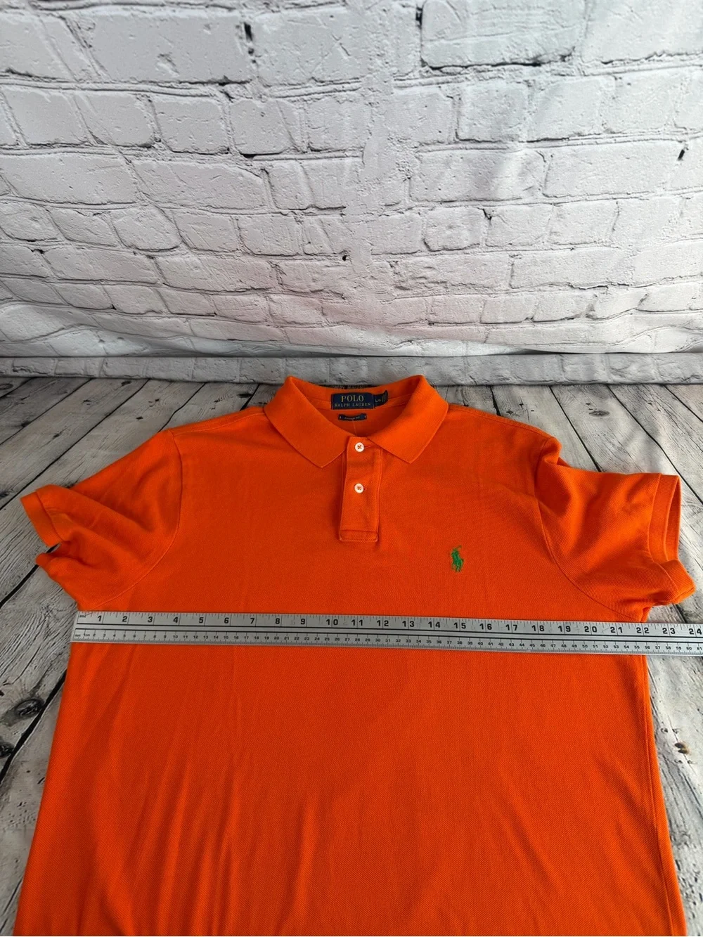 POLO RALPH LAUREN Orange Polo Shirt | Classic Preppy Golf Casual | Size L‎